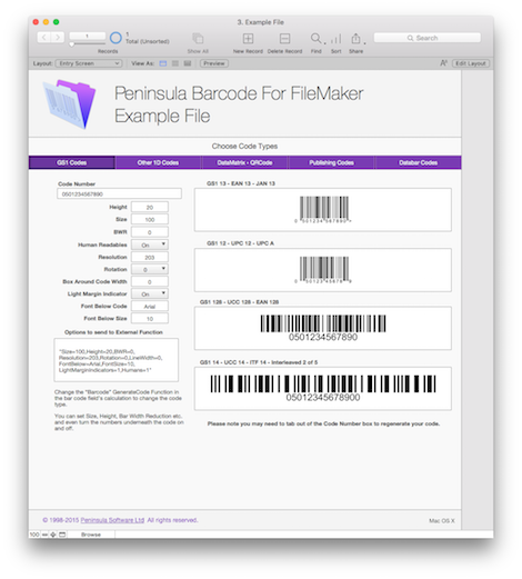 Barcodes for Filemaker