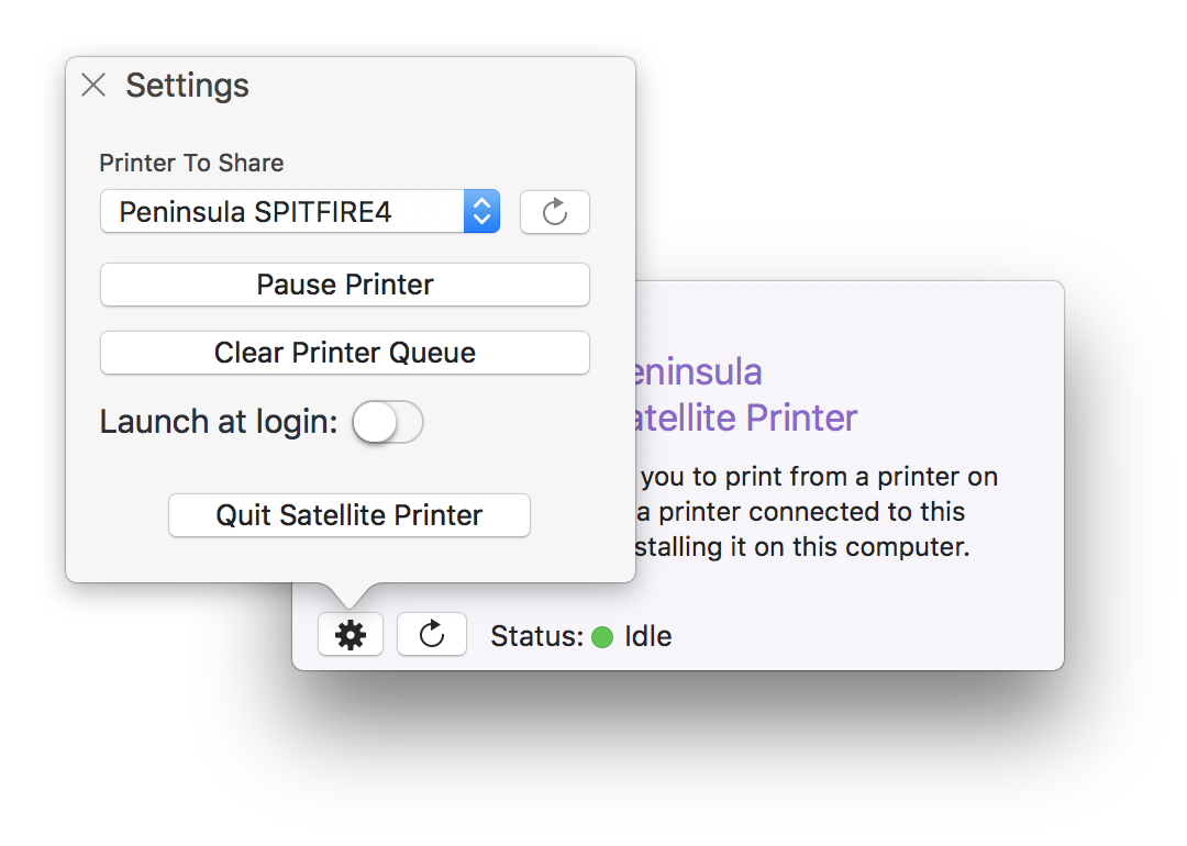 Satellite Printer Settings